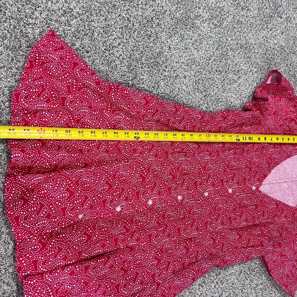 Universal Thread Red Linen Blend Stars Paisley Mini A Line Dress Size Medium - Picture 8 of 13